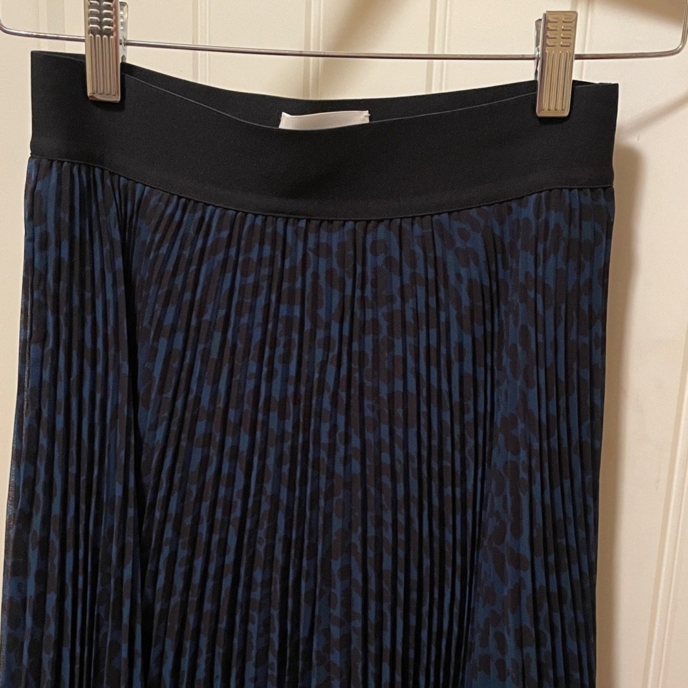 Wilfred Black and Blue Patterned A-Line Skirt